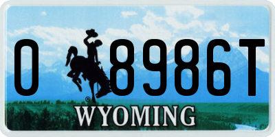 WY license plate 08986T