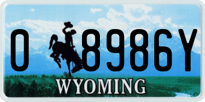 WY license plate 08986Y
