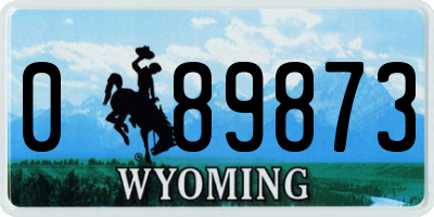 WY license plate 089873