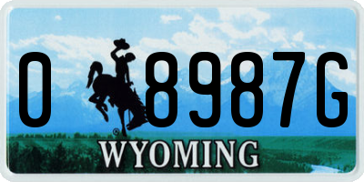 WY license plate 08987G