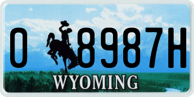 WY license plate 08987H