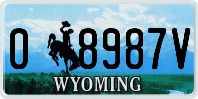 WY license plate 08987V