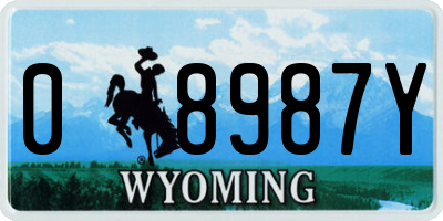 WY license plate 08987Y