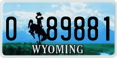 WY license plate 089881