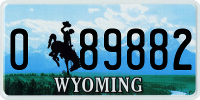 WY license plate 089882