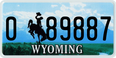 WY license plate 089887