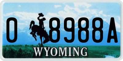 WY license plate 08988A
