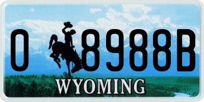 WY license plate 08988B
