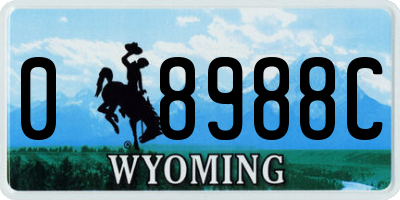 WY license plate 08988C
