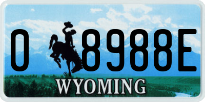 WY license plate 08988E