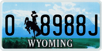 WY license plate 08988J