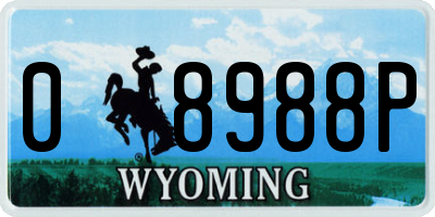 WY license plate 08988P