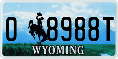 WY license plate 08988T