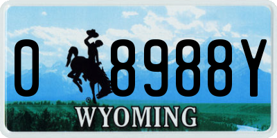 WY license plate 08988Y