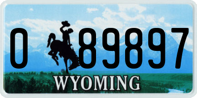 WY license plate 089897