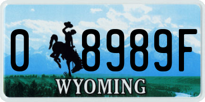 WY license plate 08989F