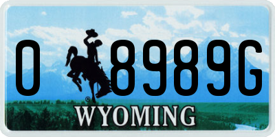 WY license plate 08989G