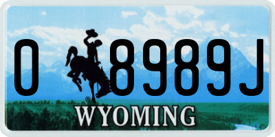 WY license plate 08989J