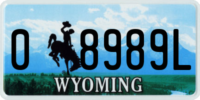 WY license plate 08989L