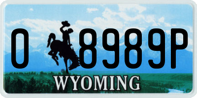 WY license plate 08989P