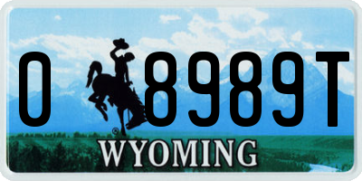 WY license plate 08989T