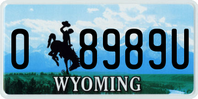 WY license plate 08989U