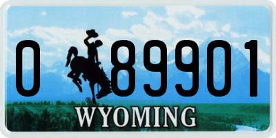 WY license plate 089901