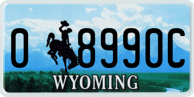 WY license plate 08990C