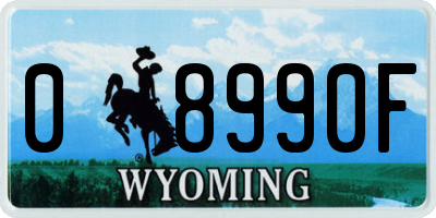 WY license plate 08990F