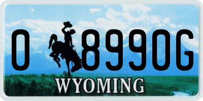WY license plate 08990G