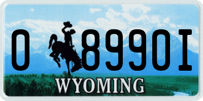 WY license plate 08990I