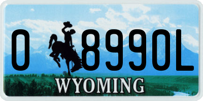 WY license plate 08990L