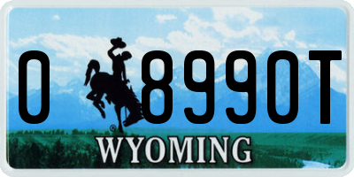WY license plate 08990T