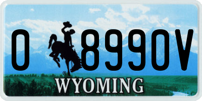 WY license plate 08990V