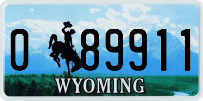 WY license plate 089911