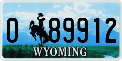 WY license plate 089912