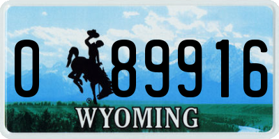 WY license plate 089916