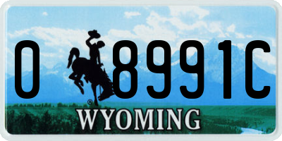 WY license plate 08991C