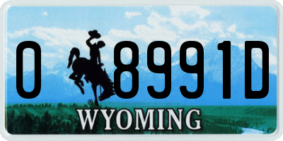 WY license plate 08991D