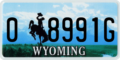WY license plate 08991G