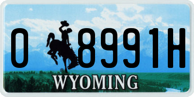 WY license plate 08991H