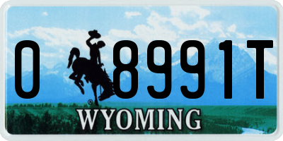 WY license plate 08991T