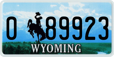 WY license plate 089923