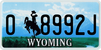 WY license plate 08992J