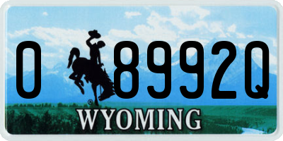 WY license plate 08992Q
