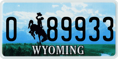 WY license plate 089933