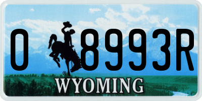 WY license plate 08993R
