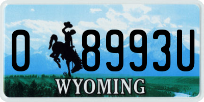 WY license plate 08993U