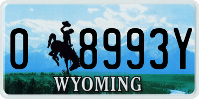 WY license plate 08993Y