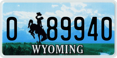 WY license plate 089940